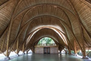 Gymnasium built from bamboo at the Green School in Bali.